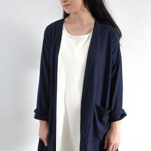 Jamie + the Jones The Raw Silk Jacket in Ink BNWT